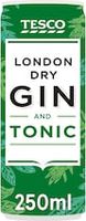 Tesco Gin & Tonic 250Ml