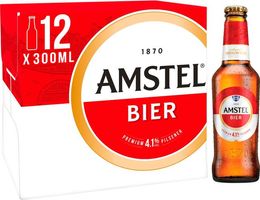 Amstel Lager Beer Bottles 12x300ml