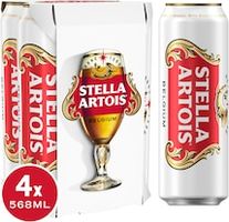 Stella Artois Premium Belgium Lager 4x568ml