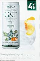 Tesco Low Alcohol Reduced Calorie G & T 4X250ml