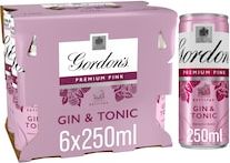 Gordon's Pink Gin & Tonic Original 6x250ml Cans