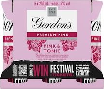 Gordon's Pink Gin & Tonic Original 6x250ml Cans