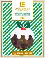 Love Cocoa Milk Chocolate Christmas Pudding Bar 75G
