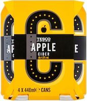 Tesco Apple Cider 4 x 440ml Cans