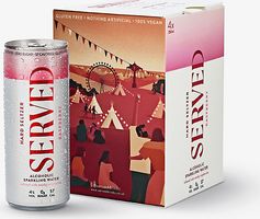 Served raspberry-infused hard seltzer pack of four x 250ml
