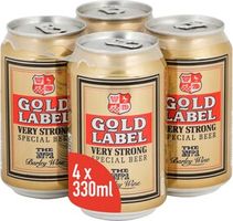 Gold Label Very Strong Special Beer cans