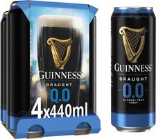 Guinness Draught Alcohol Free Stout Beer 4x44...