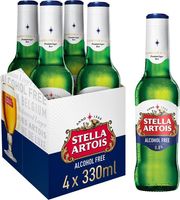 Stella Artois Alcohol Free Premium Lager Beer Bottles 4x330ml