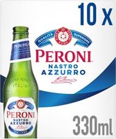 Peroni Nastro Azzurro Lager Beer 10x330ml Bottles