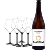 Pack 1 bière Porte Romane + 6 Glasses à bière...