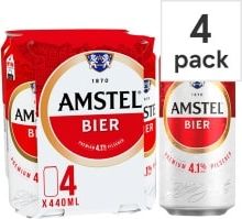 Amstel Lager Beer Can 4x440ml