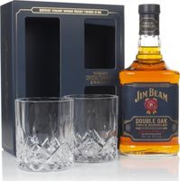 Jim Beam Double Oak Gift Pack with 2x Glasses Bourbon Whiskey