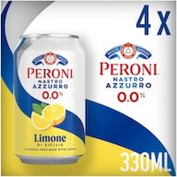 Peroni Nastro Azzurro Limone Di Sicilia Alcohol Free Lager 4x330ml