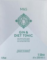 M&S 4 Gin & Diet Tonics