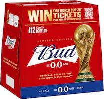 Budweiser 0.0% Alcohol Free Beer 12x330ml