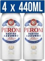 Peroni Nastro Azzurro Beer Lager Cans 4x440ml