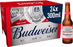 Budweiser Lager Bottles 24 x 300ml