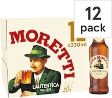 Birra Moretti Lager Beer 12x330ml Bottles