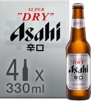 Asahi Super Dry Lager Beer Bottles 4x330ml