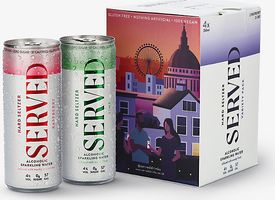 Served raspberry and lime-infused hard seltzer pack of four x 250ml