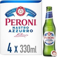 Peroni Nastro Azzurro Beer Lager Bottles 4x33...