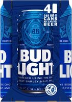 Bud Light Beer 4 x 568ml (abv 3.4%)