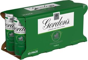 Gordon's Gin & Schweppes Tonic Cans 10x250ml