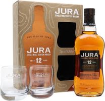 Jura 12 Year Old / Glass Set Island Single Malt Scotch Whisky
