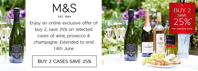M&S 25% off 2 cases extended