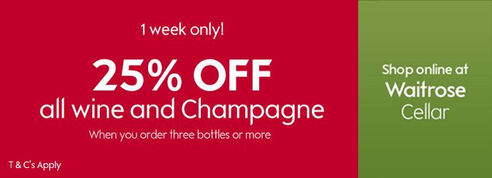 25% off all wine & Champ