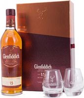 Glenfiddich 15 years old Scotch Whisky Gift pack with Glasses (70cl)