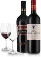 Fine Red Wines & Two Crystal Glasses