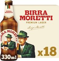 Birra Moretti Premium Lager 18x330ml Bottles