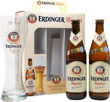 Erdinger Weissbrau Weisse 2 Bottles and Glass...