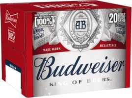 Budweiser Lager Beer Bottles  20 x 300ml