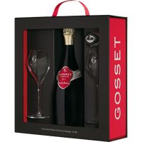 Champagne gosset grande reserve and 2 glasses gift set