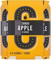 TESCO APPLE CIDER 4X440ML CAN