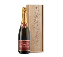 Champagne Réserve in "Happy Birthday" Wood Bo...