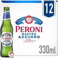 Peroni Nastro Azzurro Beer Lager Bottles 12x3...