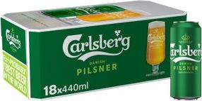 Carlsberg Danish Pilsner Lager Beer Cans   18 x 440ml