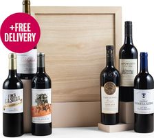 Luxury Six Red Wine in Wooden Gift Box  - Free Delivery*