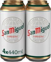 San Miguel Premium Lager Beer 4x440ml cans