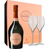 Champagne laurent-perrier - brut rose - en gift set 2 champagne flutes