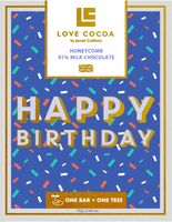 Love Cocoa Milk Chocolate Honeycomb Happy Birthday Bar 75G
