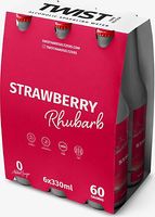 Twist strawberry and rhubarb hard seltzer 6x300ml
