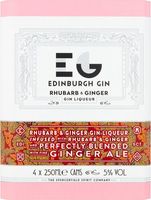 Edinburgh Gin Rhubarb & Ginger Ginger Ale 4x250ml