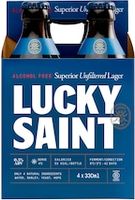 Lucky Saint Unfiltered Alcohol Free Lager 4x330ml Bottles