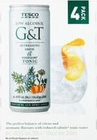 Tesco Low Alcohol Reduced Calorie G & T 4X250ml