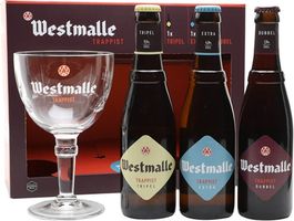 Westmalle Extra, Dubbel, Tripel & Glass Gift Pack / 3x33cl