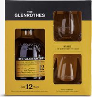 Glenrothes 12-year-old single-malt Scotch whisky and glasses gift set